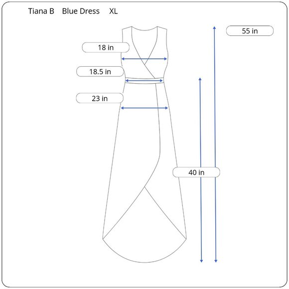 NWT Tiana B Royal Blue Sleeveless Maxi Dress with Ruffle, XL - Picture 13 of 13